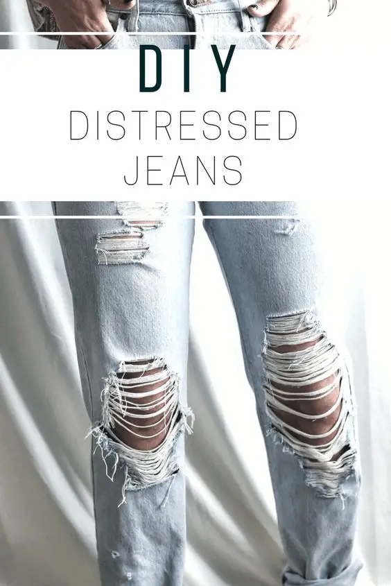 distressing jeans with sandpaper